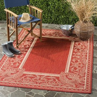 Safavieh Indoor/ Outdoor Abaco Red/ Natural Rug (6'7 x 9'6)