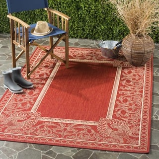 Safavieh Abaco Red/ Natural Indoor/ Outdoor Rug (8' x 11')