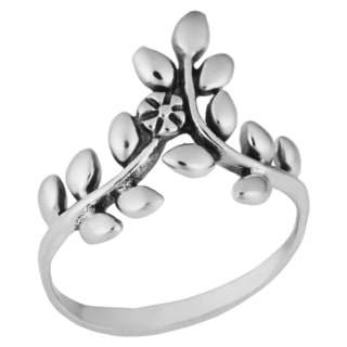 Handmade Sterling Silver 'Leaves' Ring (Thailand)