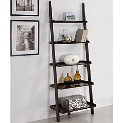 Walnut Five Tier Ladder Shelf