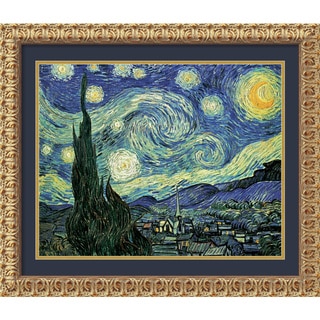 Framed Art Print 'The Starry Night, June 1889' by Vincent van Gogh 32 x 26-inch