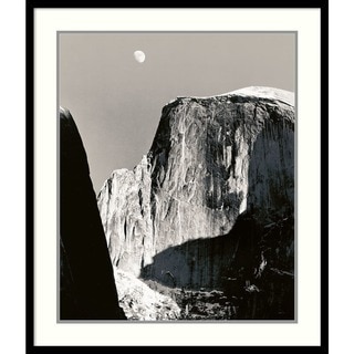 Framed Art Print 'Moon Over Half Dome' by Ansel Adams 27 x 32-inch