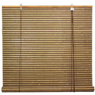 Handmade Burnt Bamboo 24-inch Roll-up Window Shade (China)