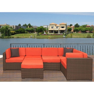 Atlantic Modena 6-piece Patio Set with Orange Cushions