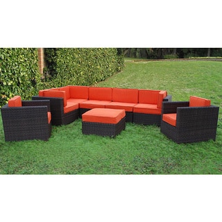 Atlantic Siena 8-piece Patio Set with Orange Cushions