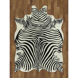 Zebra Hide Polyproplene Rug (5' x 7')