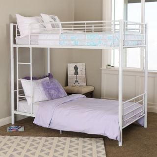 White Metal Twin Bunk Bed
