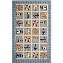 Safavieh Hand-hooked Sailor Ivory Wool Rug (3'9 x 5'9)