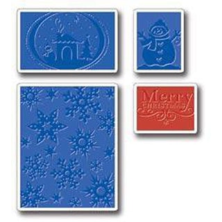 Sizzix Textured Christmas Embossing Folders (Pack of 4)