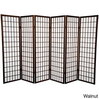 Wood and Rice Paper 5-foot Windowpane Room Divider (China)