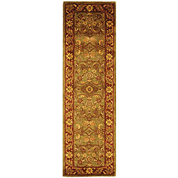 Safavieh Handmade Golden Jaipur Green/ Rust Wool Runner (2'3 x 20')