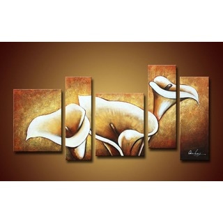 'Flowers' Oversized Hand-painted Oil on Canvas Art Set