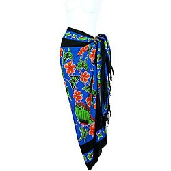 1 World Sarongs Women's Butterfly Blue Sarong (Indonesia)