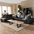 Larry Dark Brown Reverse Sectional Sofa/ Chaise Set