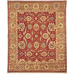 Oushak Legacy Hand-knotted Red/ Green Wool Rug (8' x 10')