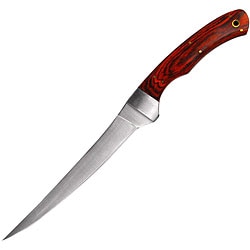 Deluxe Pakka Wood Stainless Steel Nylon Sheath Fillet Knife
