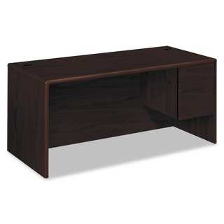 HON 10700 Series Woodgrain Laminate Single Pedestal Desk