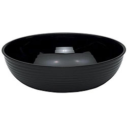 Cambro 18-in Black Round Ribbed Salad Bowl