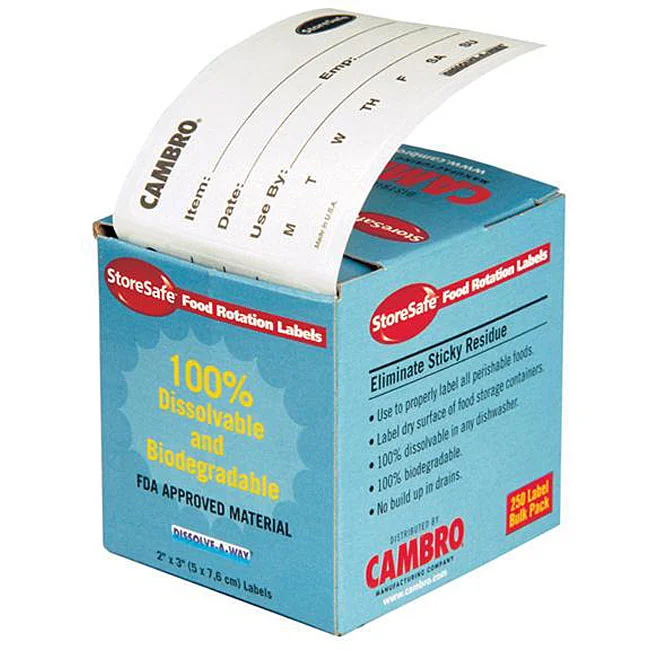 Cambro 250 Count Roll Dissolvable Labels