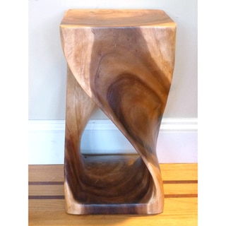 Recycled Monkey Pod Wood Twisty Stool/ Accent Table (Thailand)