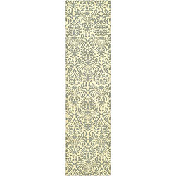 Safavieh Hand-hooked Damask Beige-Yellow/ Grey Wool Runner (2'6 x 10')