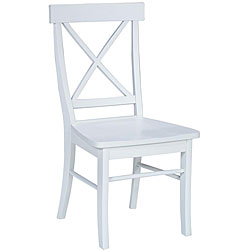 Linen White X-back Chairs (Set of 2)