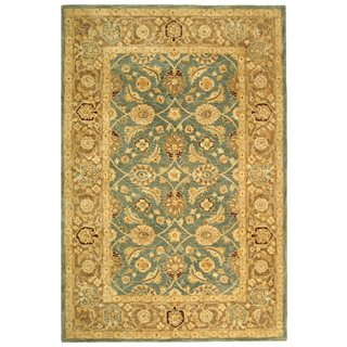 Safavieh Handmade Anatolia Legacy Teal Blue/ Taupe Wool Rug (9' x 12')