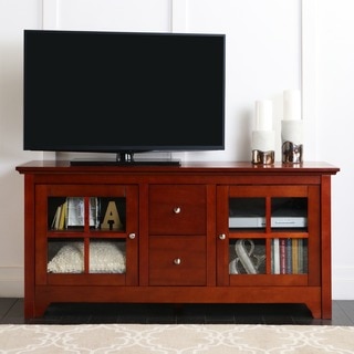 52-inch Cherry Wood TV Stand with Drawers