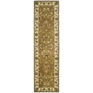 Safavieh Handmade Heritage Traditional Tabriz Mocha/ Ivory Wool Runner (2'3 x 12')