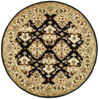 Safavieh Handmade Heritage Timeless Traditional Black/ Ivory Wool Rug (6' Round)