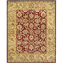 Safavieh Handmade Classic Red/ Gold Wool Rug (7'6 x 9'6)
