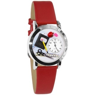 Whimsical Women's Teacher Theme Small Silvertone Watch