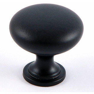 Stone Mill Matte Black Round Cabinet Knobs (Pack of 10)