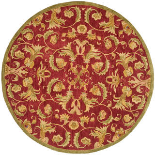 Safavieh Handmade Flora Burgundy Wool Rug (6' Round)