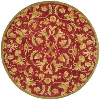 Safavieh Handmade Flora Burgundy Wool Rug (4' x 4' Round)