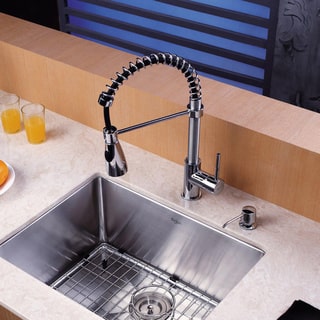 Kraus Kitchen Combo Set Stainless Steel 23-inch Undermount Sink with Faucet