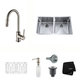 KRAUS 33 Inch Undermount Double Bowl Stainless Steel Kitchen Sink with Pull Down Kitchen Faucet and Soap Dispenser - Thumbnail 12