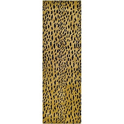 Safavieh Handmade Soho Leopard Skin Beige N. Z. Wool Runner (2'6 x 8)