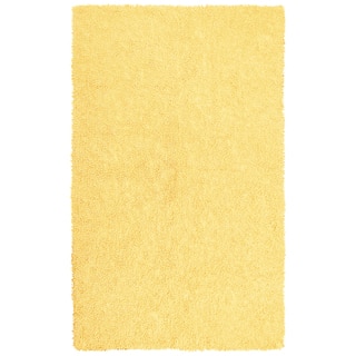 Hand-woven Yellow Chenille Shag Rug (2'6 x 4'2)