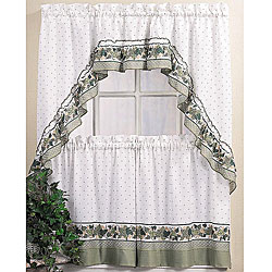 Cottage Ivy 36 inch Tier Curtain/ Swag Set