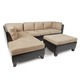 Abbyson Charlotte Beige Sectional Sofa and Ottoman