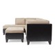 Abbyson Charlotte Beige Sectional Sofa and Ottoman