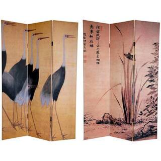 Handmade Canvas Double-sided 6-foot Cranes Room Divider (China)