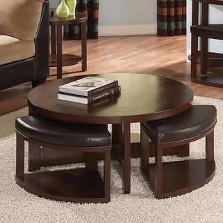 TRIBECCA HOME Baxter Cocktail Table and Slide Out Ottoman Set
