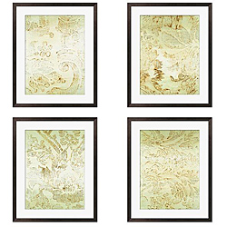 Gallery Direct Leslie Saris 'Seafoam Design' 4-piece Framed Art Set