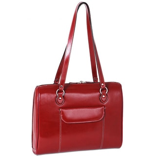 McKlein 'Glenview' Women's Red Leather Laptop Case