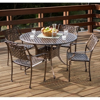 Sebastian Cast Aluminum Copper Outdoor Dining Set by Christopher Knight Home