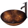 VIGO Russet Above-Counter Glass Vessel Sink and Faucet Set in Oil-Rubbed Bronze