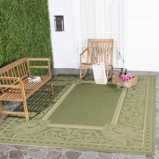 Safavieh Indoor/ Outdoor Abaco Olive/ Natural Rug (6'7 Square)