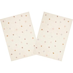 Set of 2 Handmade White Dots Cotton Rugs (2'6 x 4'2)